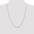 14K White Gold 2mm Round Open Link Cable with Lobster Clasp Chain