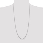 14K White Gold 2mm Round Open Link Cable with Lobster Clasp Chain