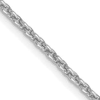 14K White Gold Solid Cable Chain Necklace 2mm