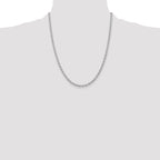 14K White Gold 3.2mm Round Open Link Cable with Lobster Clasp Chain