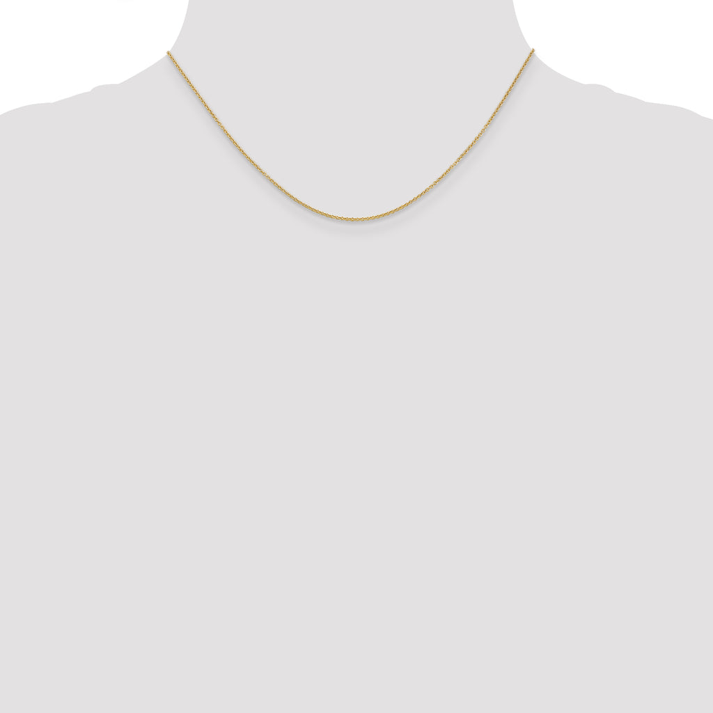 14K Yellow Gold Solid Cable Chain Necklace 1.2mm