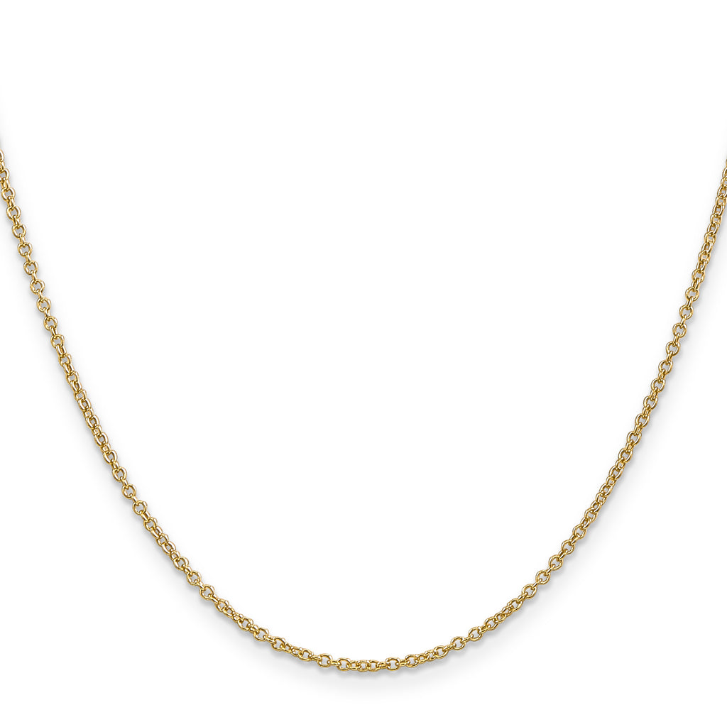 14K 30 inch 1.4mm Round Open Wide Link Cable with Lobster Clasp Chain
