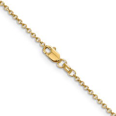 14K 30 inch 1.4mm Round Open Wide Link Cable with Lobster Clasp Chain