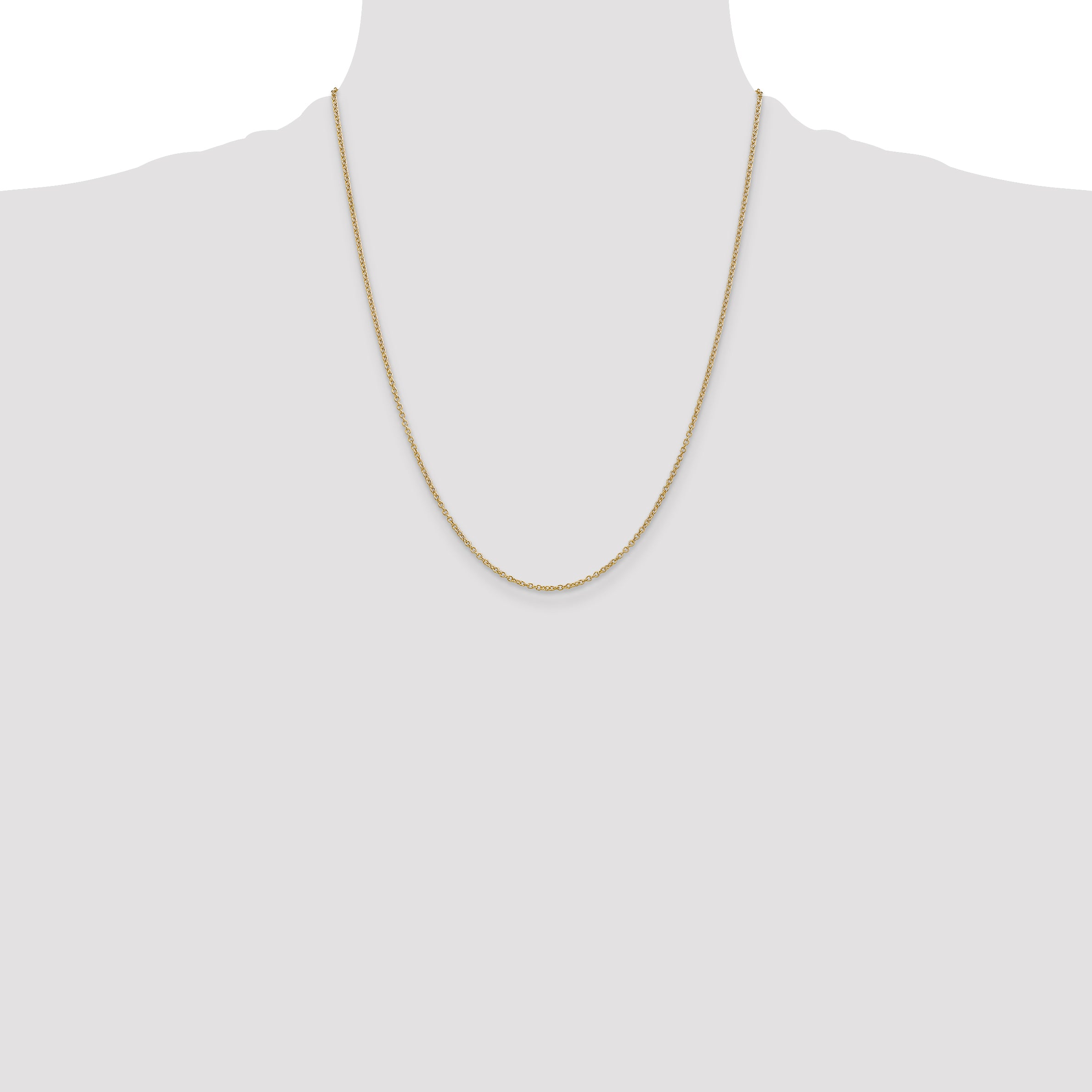 14K 22 inch 1.4mm Round Open Wide Link Cable with Lobster Clasp Chain