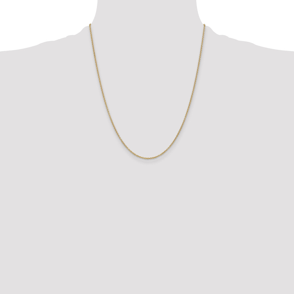 14K 22 inch 1.4mm Round Open Wide Link Cable with Lobster Clasp Chain