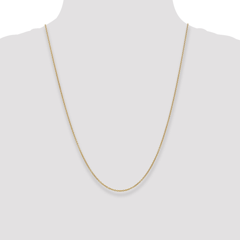 14K 24 inch 1.4mm Round Open Wide Link Cable with Lobster Clasp Chain