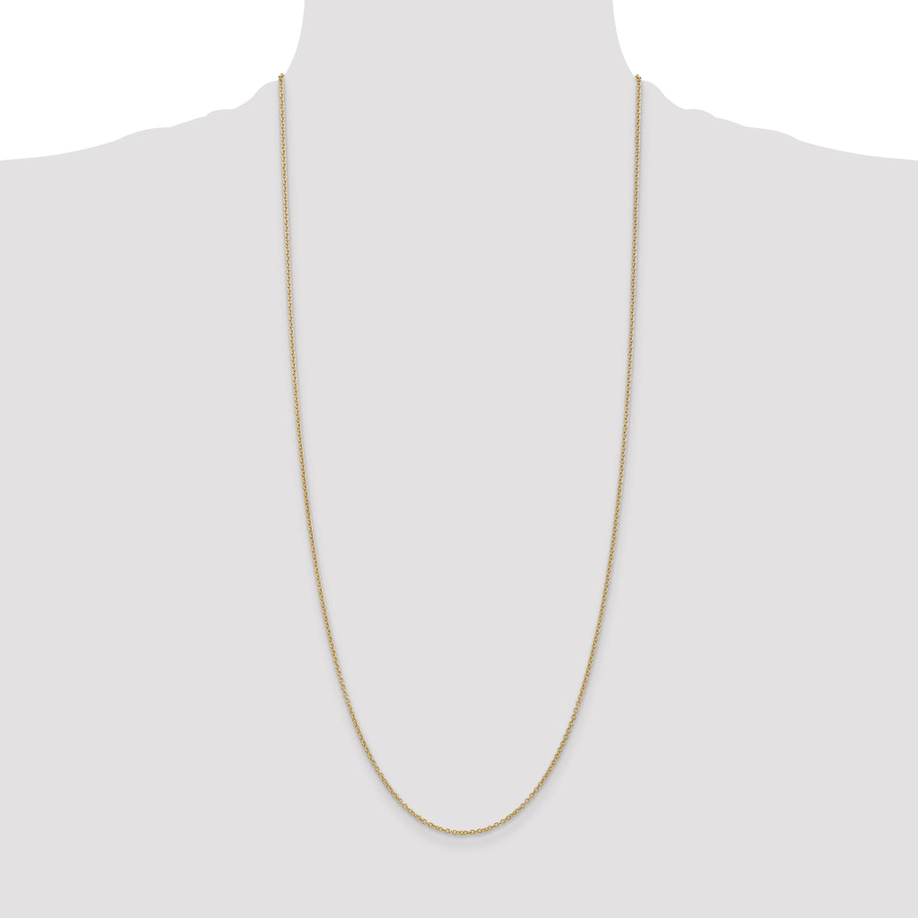 14K 30 inch 1.4mm Round Open Wide Link Cable with Lobster Clasp Chain