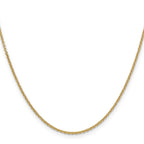 14K 30 inch 1.6mm Round Open Link Cable with Lobster Clasp Chain