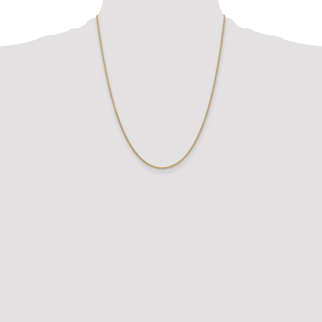 14K 22 inch 1.6mm Round Open Link Cable with Lobster Clasp Chain