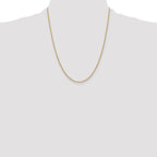 14K 22 inch 1.6mm Round Open Link Cable with Lobster Clasp Chain