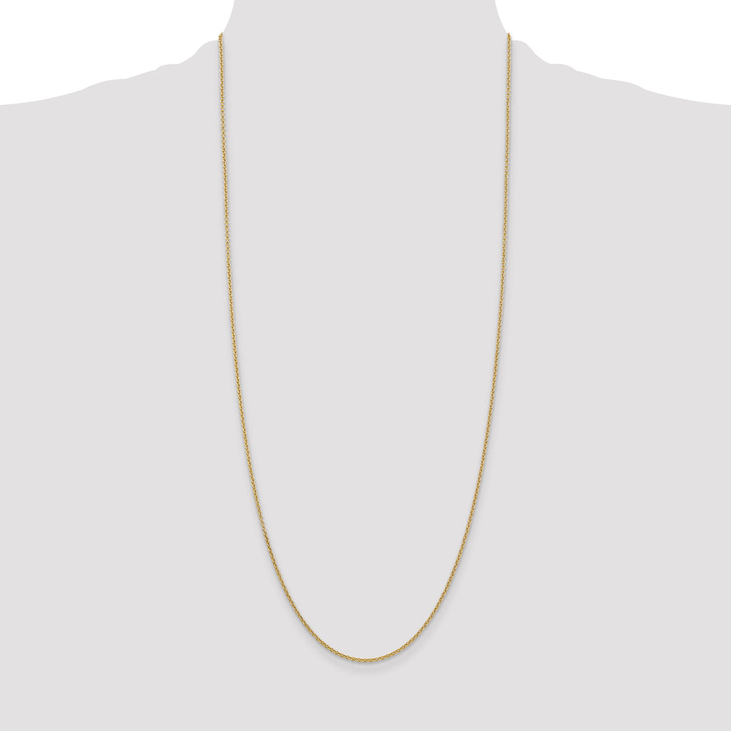 14K 30 inch 1.6mm Round Open Link Cable with Lobster Clasp Chain