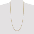 14K 30 inch 1.6mm Round Open Link Cable with Lobster Clasp Chain