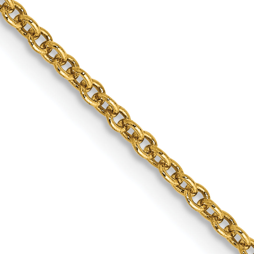 14K 30 inch 1.6mm Round Open Link Cable with Lobster Clasp Chain Main image