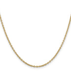 14K Yellow Gold Solid Cable Chain Necklace 2mm