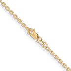14K Yellow Gold Solid Cable Chain Necklace 2mm