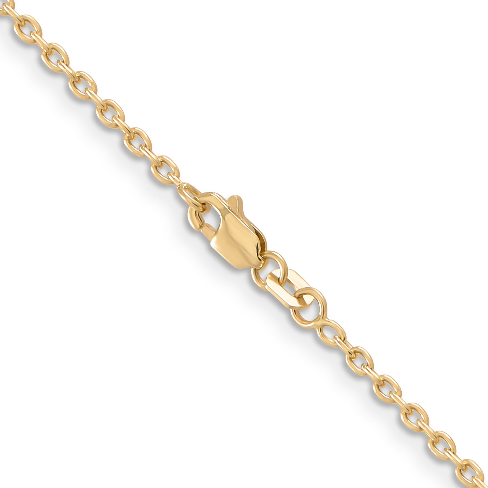 14K Yellow Gold Solid Cable Chain Necklace 2mm