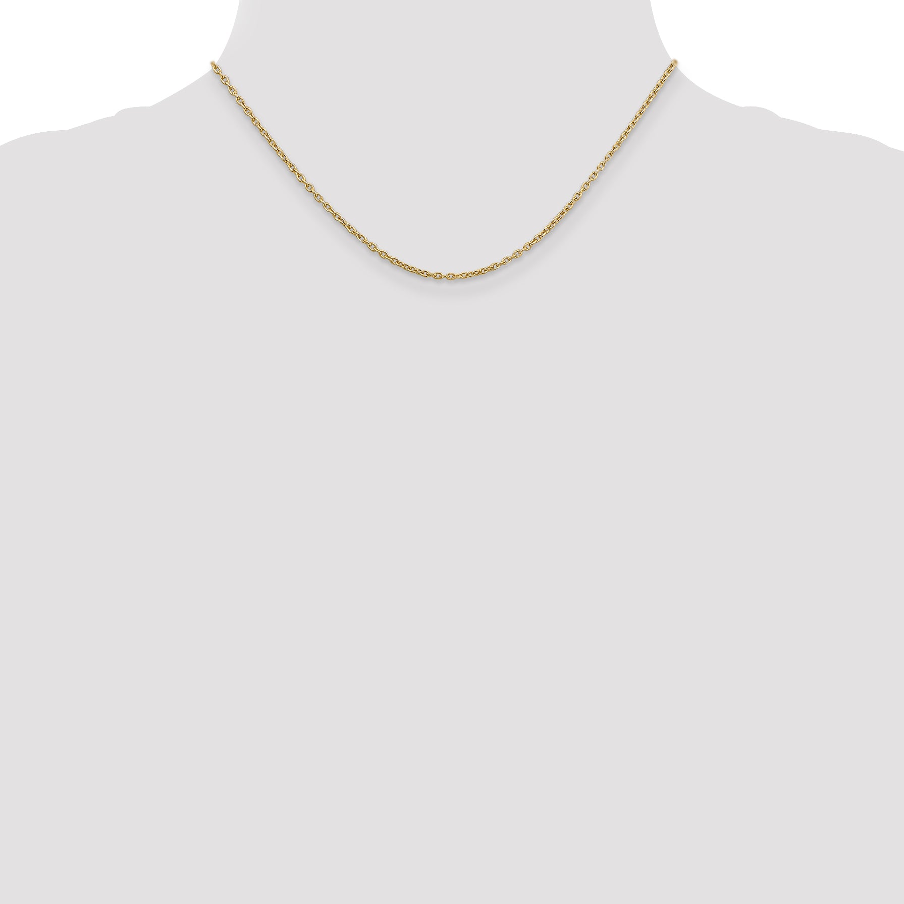 14K 2mm Round Open Link Cable with Lobster Clasp Chain