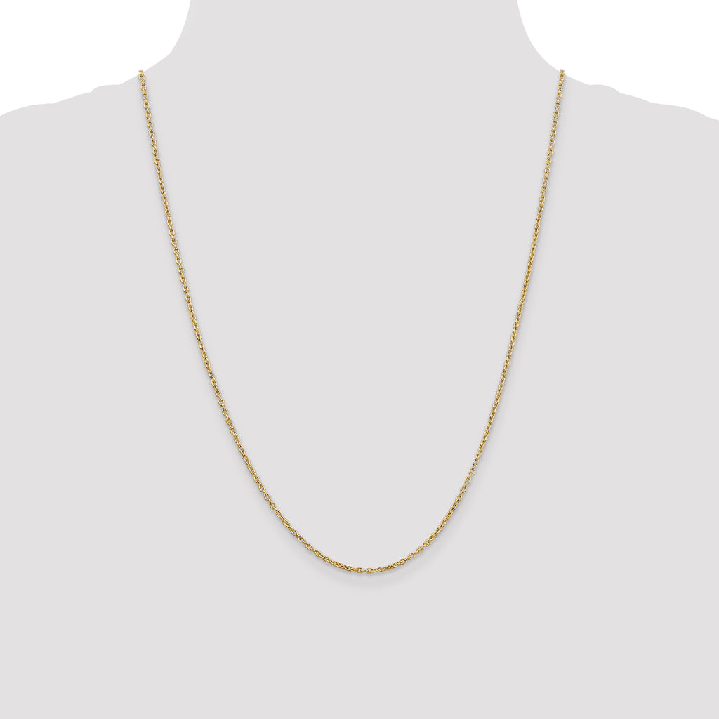 14K 2mm Round Open Link Cable with Lobster Clasp Chain