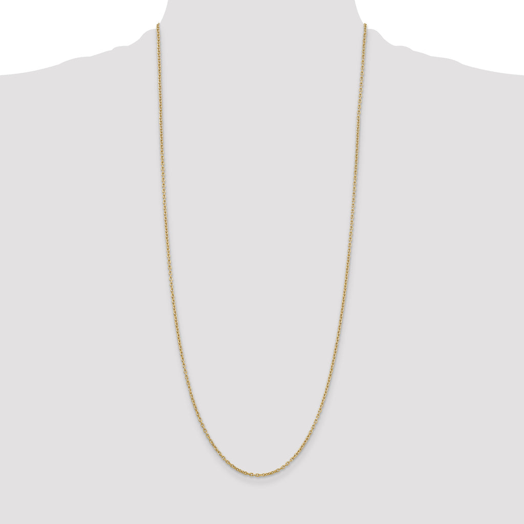 14K 2mm Round Open Link Cable with Lobster Clasp Chain