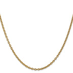 14K 2.4mm Round Open Link Cable with Lobster Clasp Chain