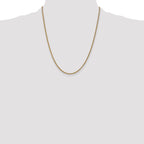 14K 2.4mm Round Open Link Cable with Lobster Clasp Chain