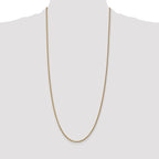 14K 2.4mm Round Open Link Cable with Lobster Clasp Chain