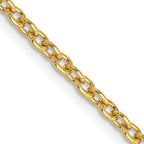 14K 2.4mm Round Open Link Cable with Lobster Clasp Chain