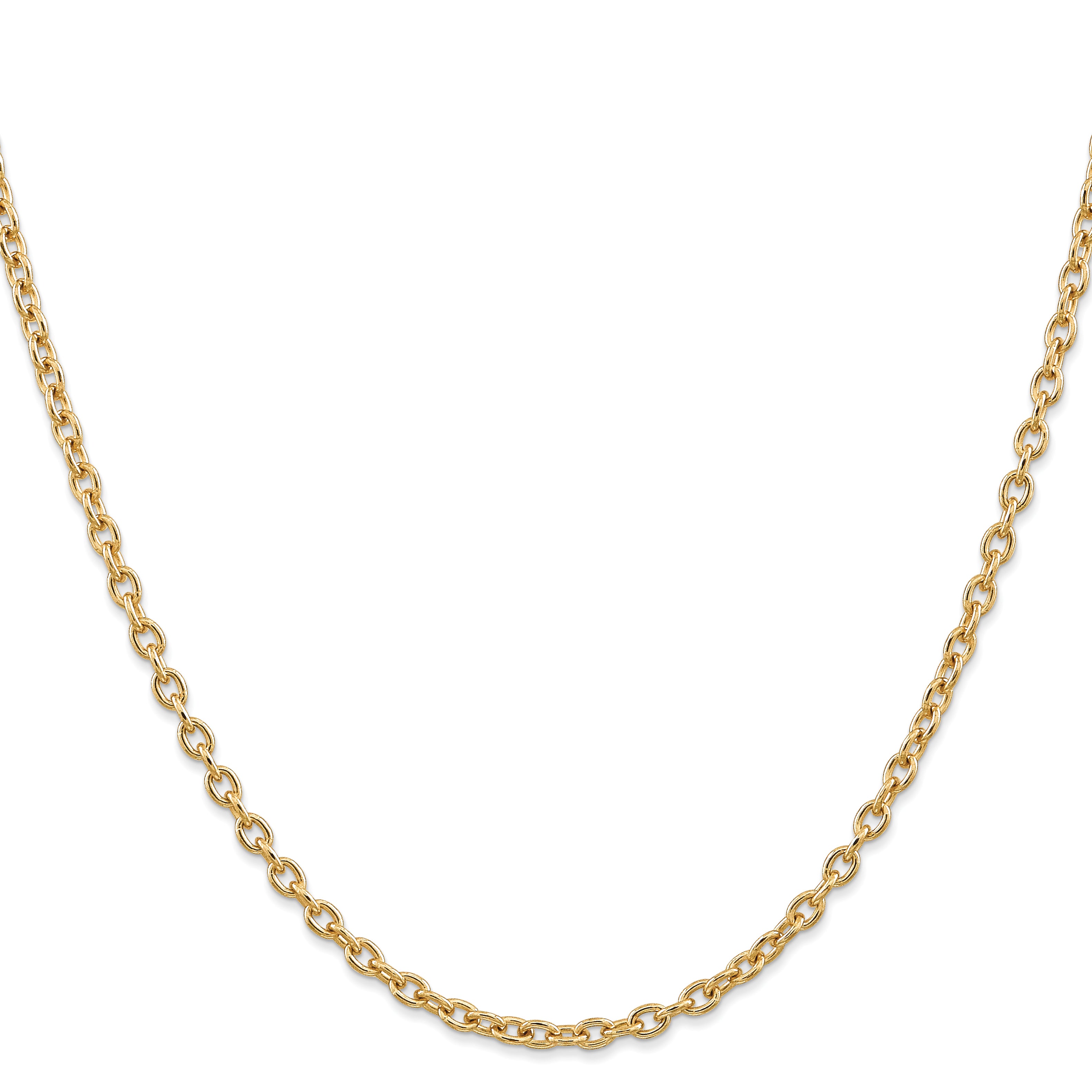 14K 3.2mm Round Open Link Cable with Lobster Clasp Chain Secondary image