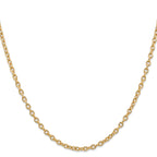 14K 3.2mm Round Open Link Cable with Lobster Clasp Chain