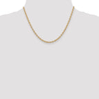 14K 3.2mm Round Open Link Cable with Lobster Clasp Chain
