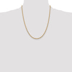 14K 3.2mm Round Open Link Cable with Lobster Clasp Chain
