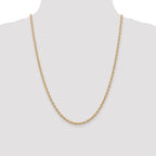 14K Yellow Gold Solid Cable Chain Necklace 3.2mm