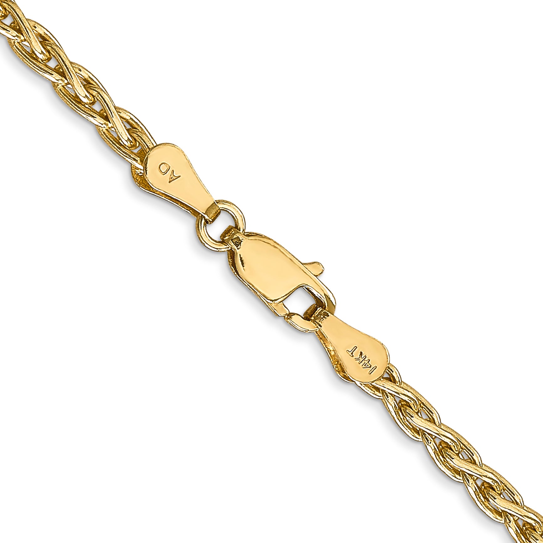 14k 3mm Parisian Wheat with Lobster Clasp Chain Secondary image