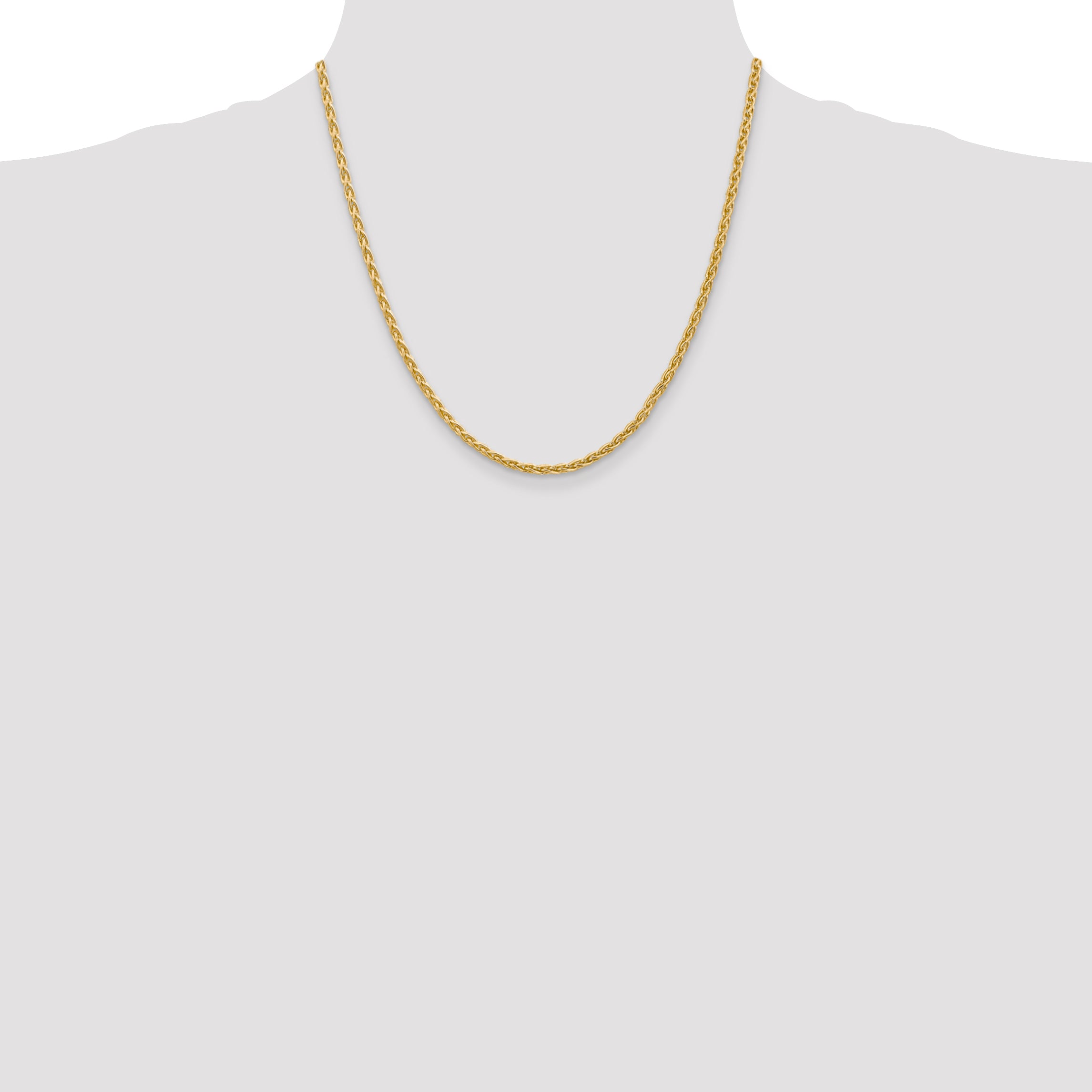 14k 20 inch 3mm Parisian Wheat with Lobster Clasp Chain