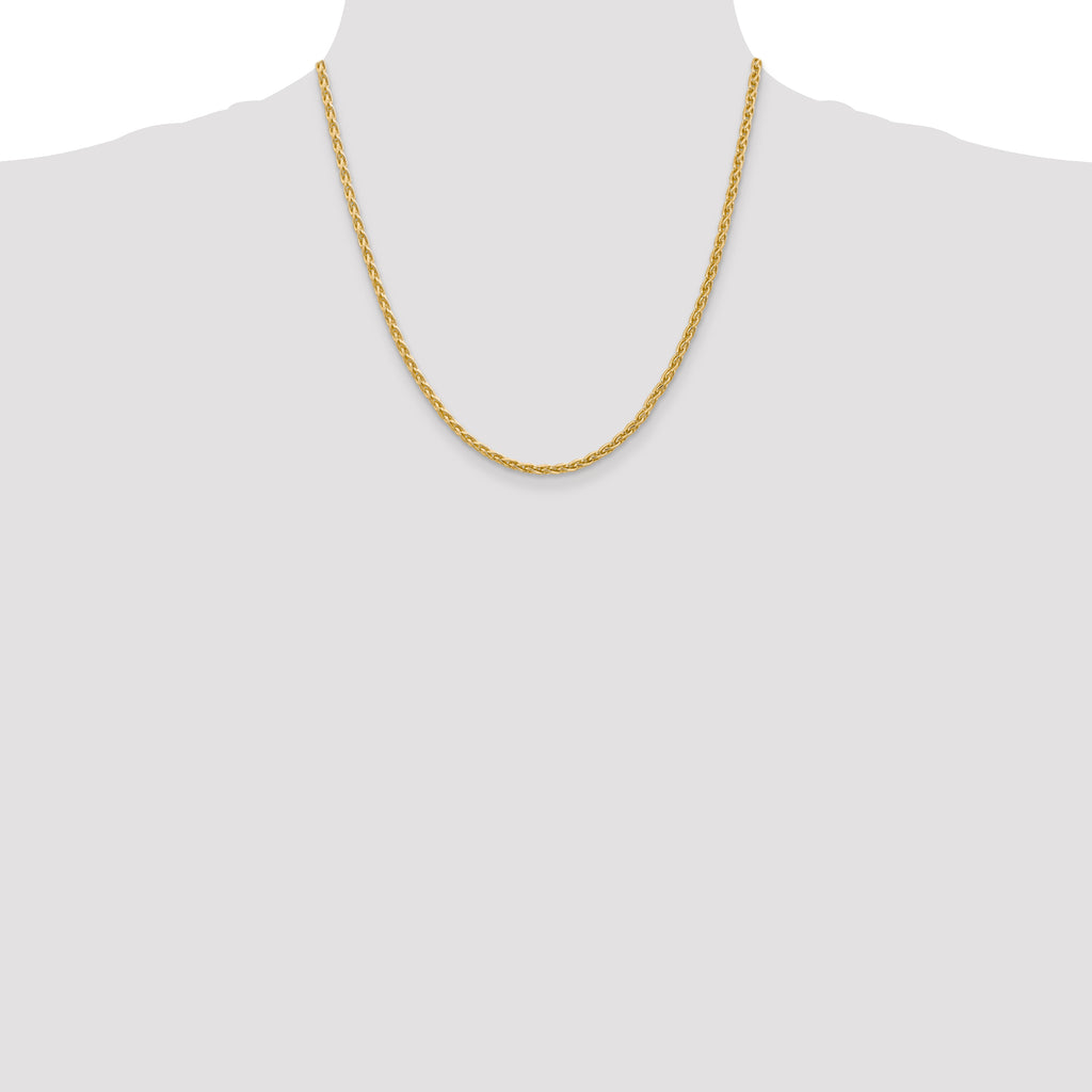 14k 3mm Parisian Wheat with Lobster Clasp Chain