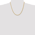 14k 3mm Parisian Wheat with Lobster Clasp Chain