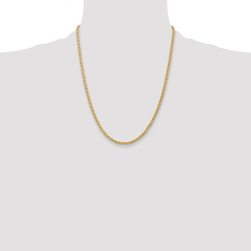 14k 3mm Parisian Wheat with Lobster Clasp Chain
