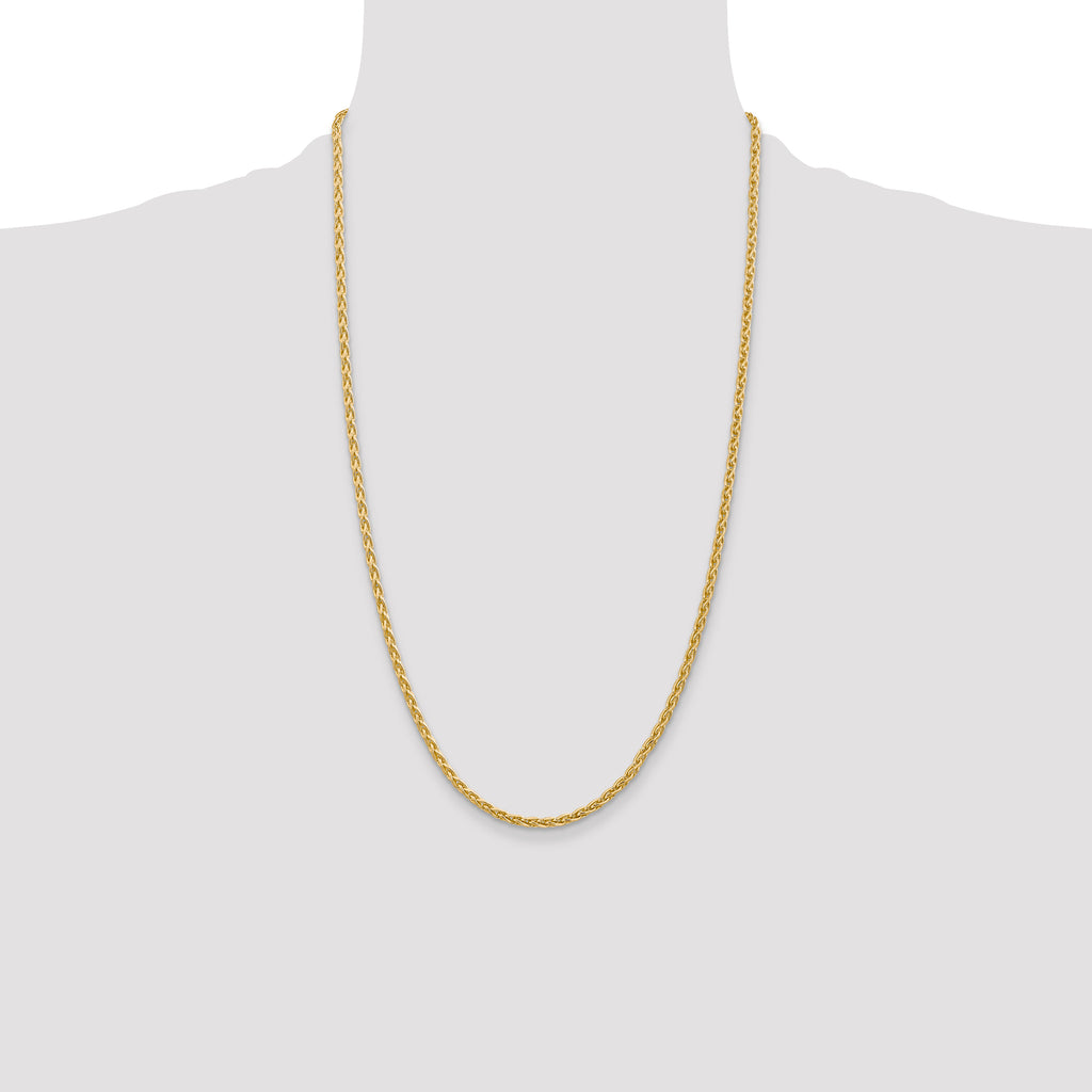 14k 3mm Parisian Wheat with Lobster Clasp Chain