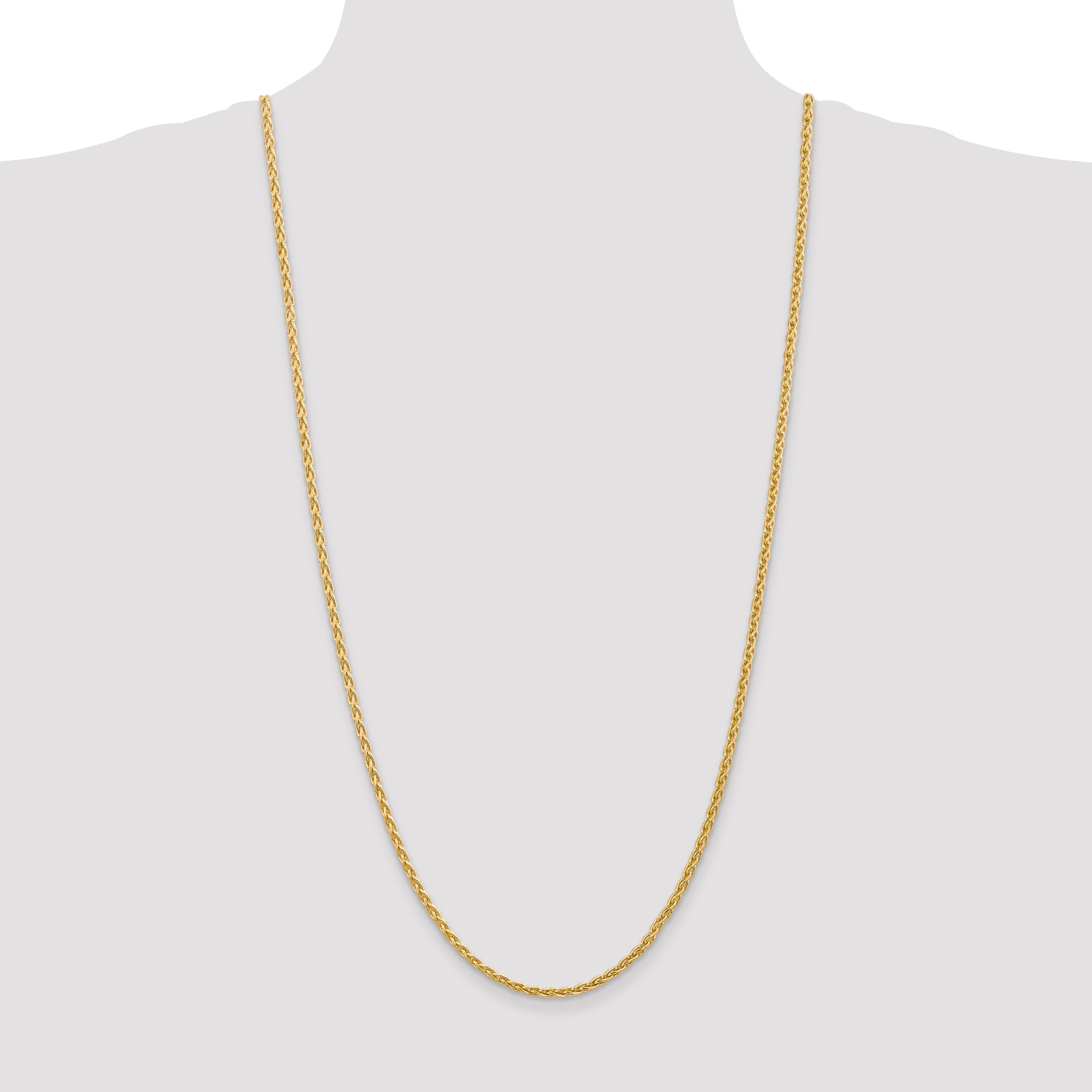14k 30 inch 3mm Parisian Wheat with Lobster Clasp Chain