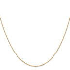14K 24 inch 1.2mm Diamond-cut Beaded with Lobter Clasp Pendant Chain