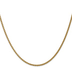14K Yellow Gold Solid Wheat Chain Necklace 1.05mm
