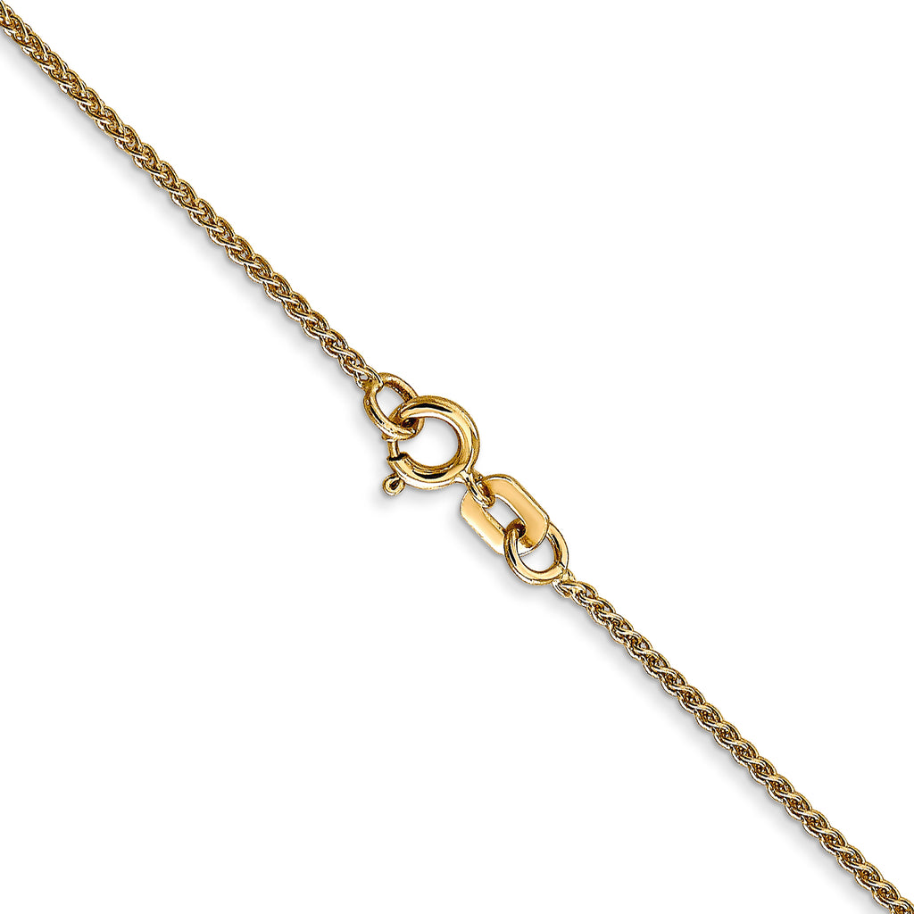 14K Yellow Gold Solid Wheat Chain Necklace 1.05mm