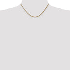 14K Yellow Gold Solid Wheat Chain Necklace 1.05mm