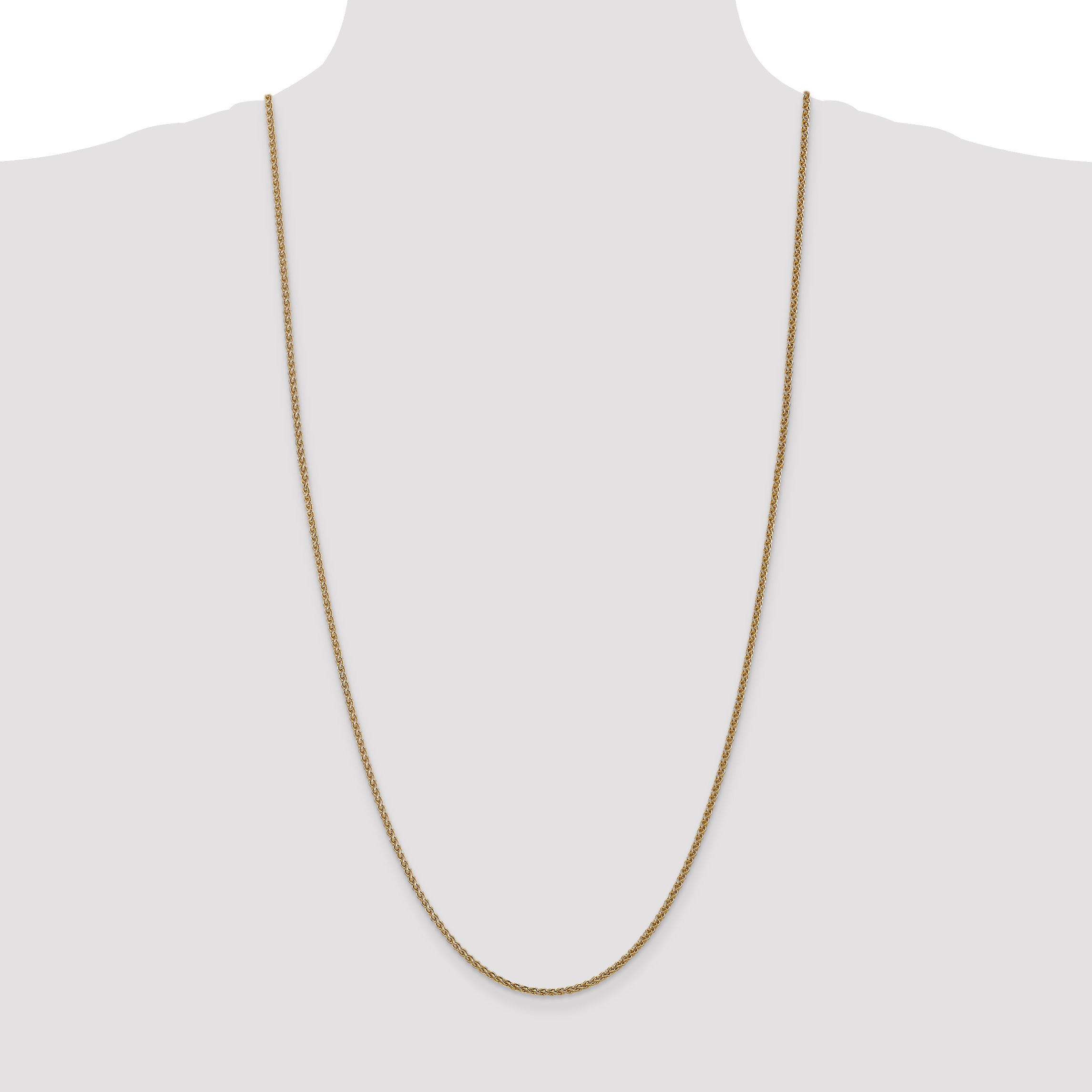 14K 1.05mm Spiga with Spring Ring Clasp Chain