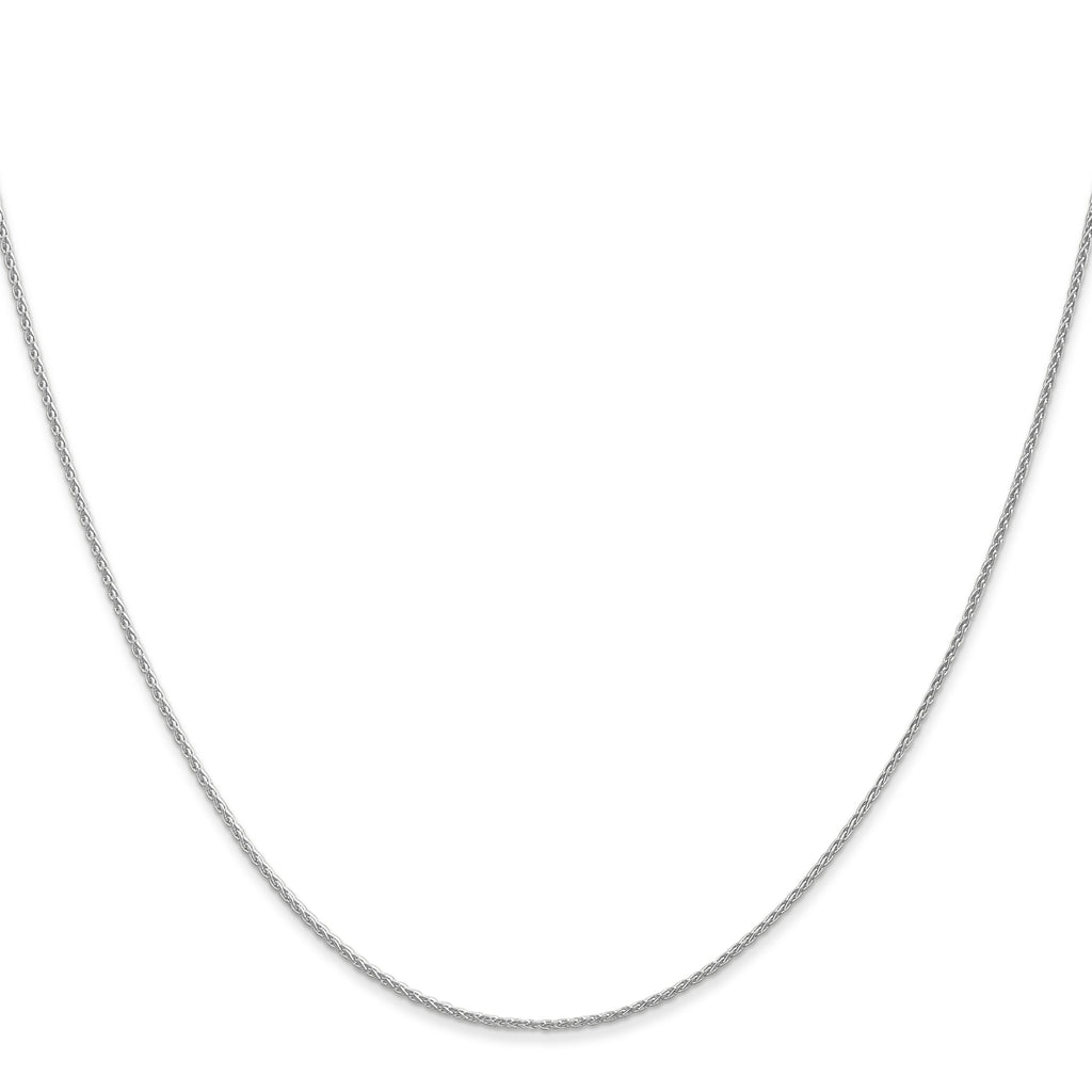 14K White Gold 1mm Parisian Wheat with Lobster Clasp Chain