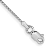 14K White Gold Solid Wheat Chain Necklace 1mm, 9–30 Inch