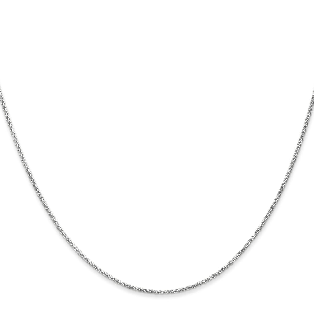 14K White Gold Solid Wheat Chain Necklace 1.2mm