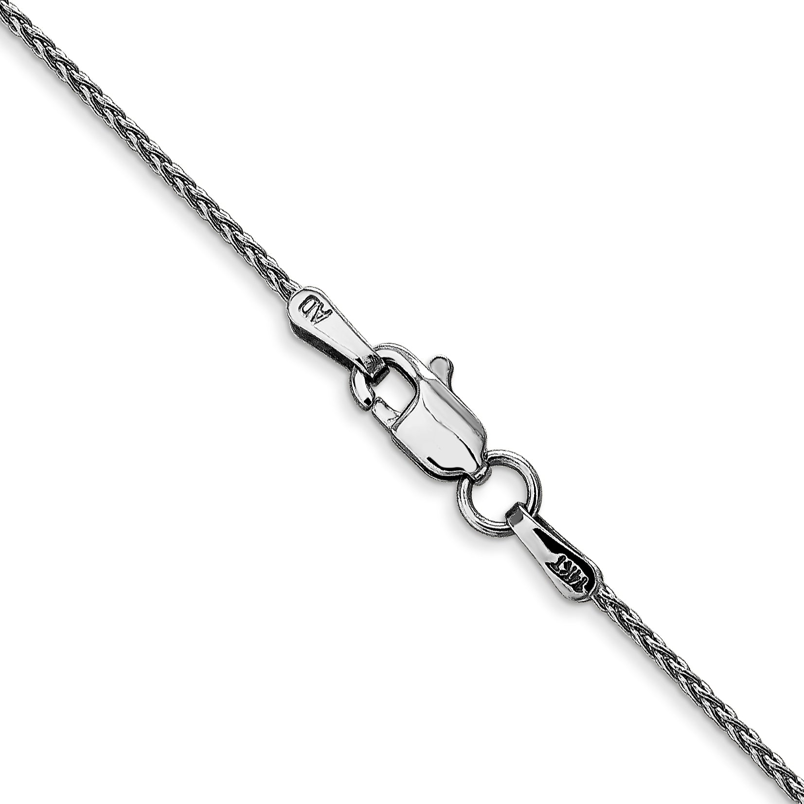 14K White Gold 30 inch 1.2mm Parisian Wheat with Lobster Clasp Chain