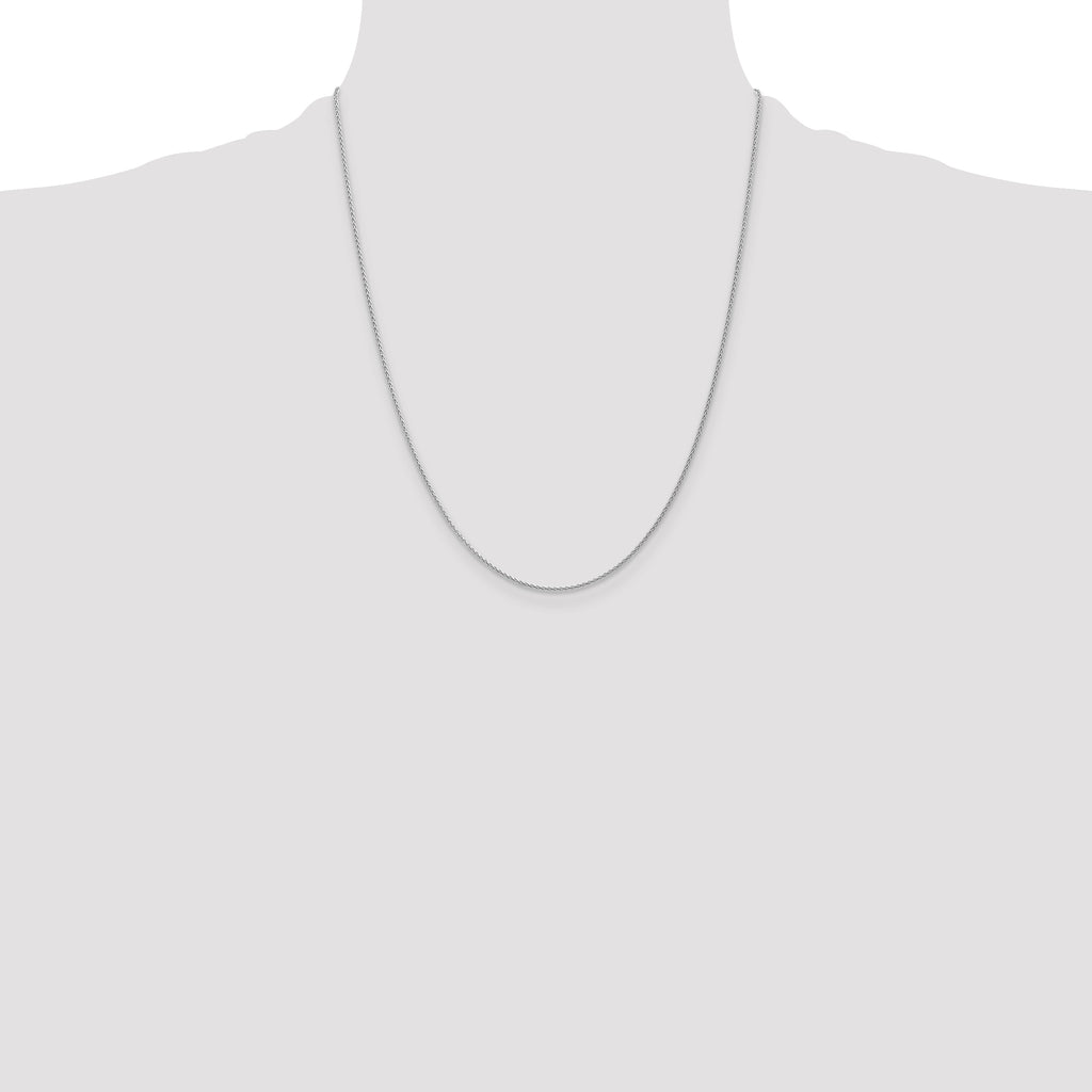 14K White Gold 1.2mm Parisian Wheat with Lobster Clasp Anklet