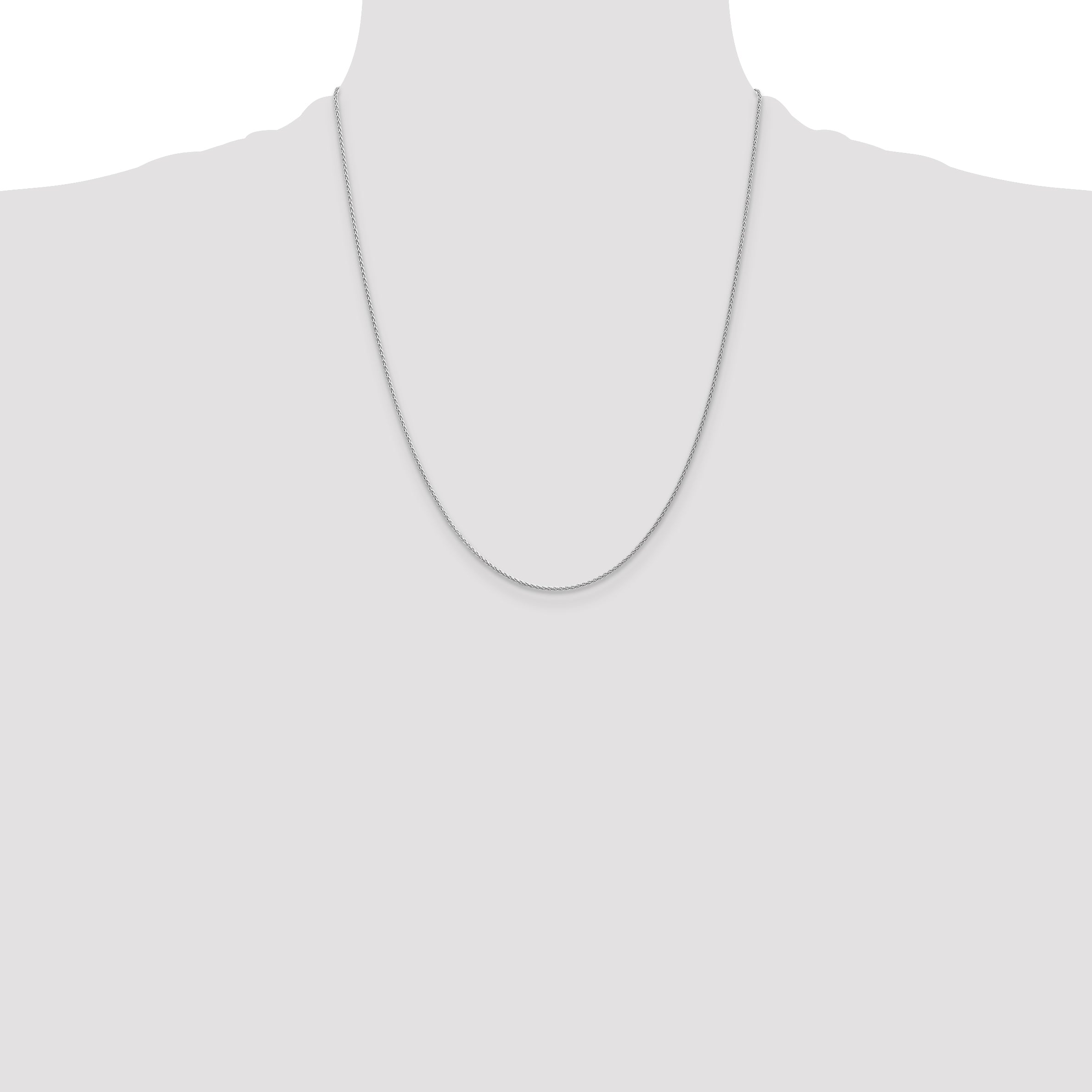 14K White Gold 1.2mm Parisian Wheat with Lobster Clasp Anklet